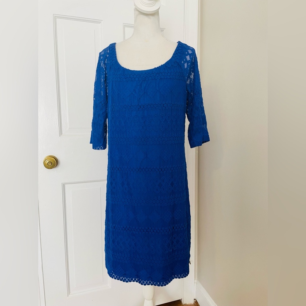 Rabbit Rabbit Rabbit Royal Blue Lace Shift Dress - Picture 2 of 5